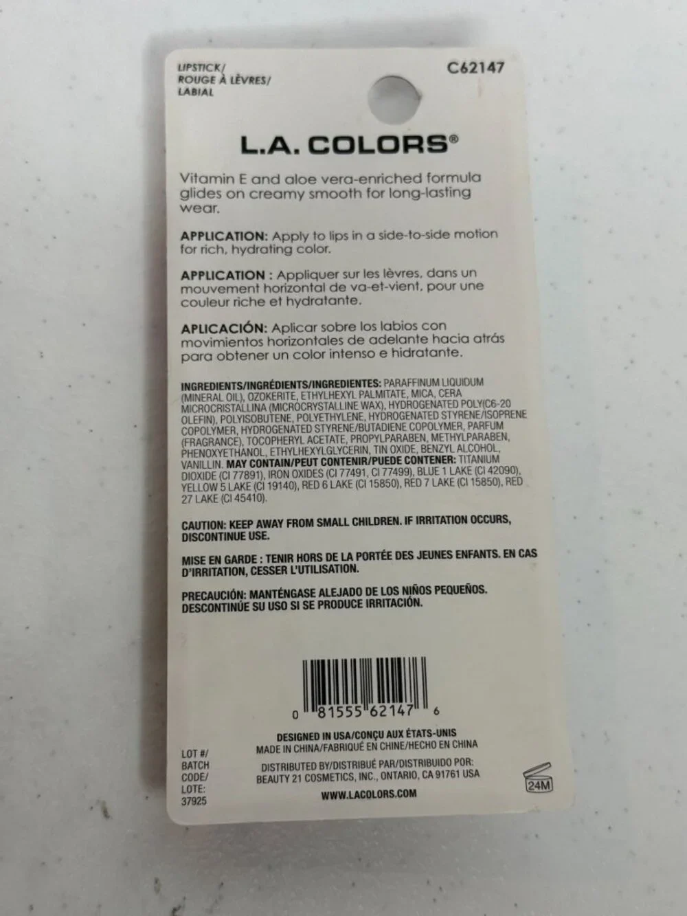 L.A. Colors Victory Hydrating Lipstick C62147 Creamy Red Berry